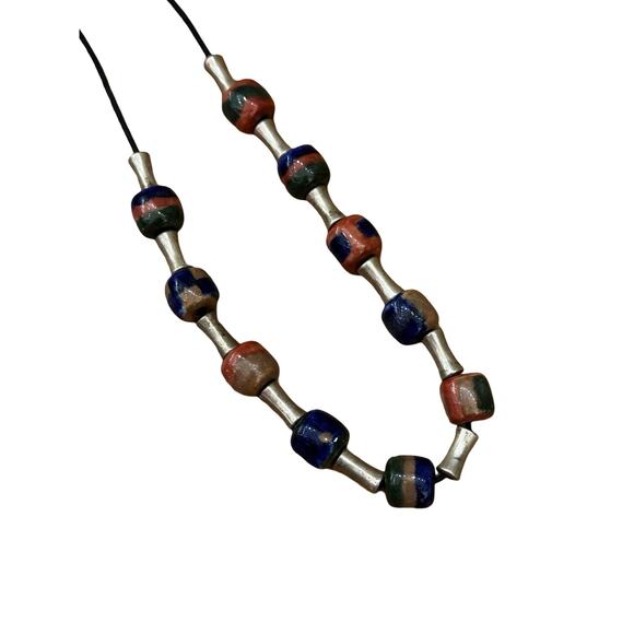 Ceramic Pottery Bead Choker Necklace - Picture 2 of 5